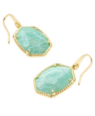 Daphne Amazonite 14k Gold-Tone Over Brass Drop Earrings