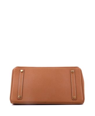 Birkin 35 Handbag Brown Veau Grain Lisse with Gold Hardware