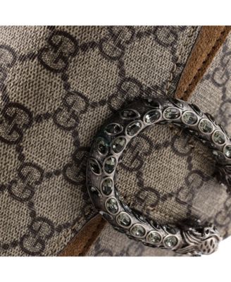 Small Dionysus Bag GG Coated Canvas with Crystal Embellished Metal