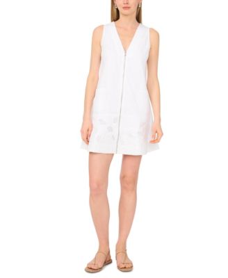 Women's Embroidered Zipper-Front Mini Dress