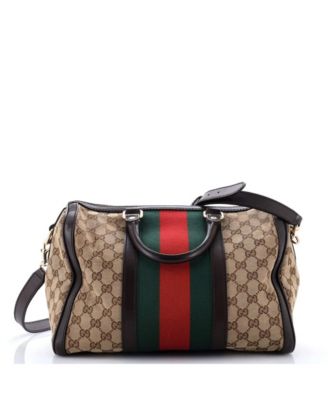 Medium Vintage Web Boston Bag GG Canvas