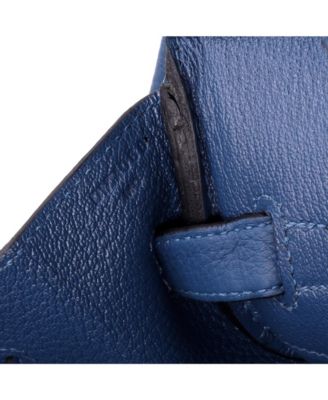 Birkin 35 Handbag Blue Clemence with Gold Hardware