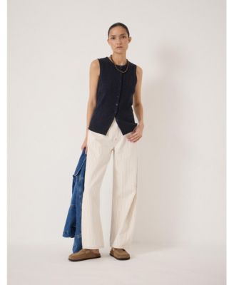 Women's Textured Sleeveless Button Through Top