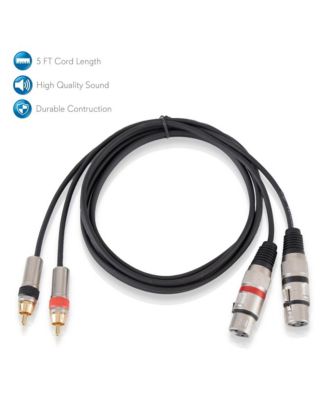 RCA to XLR Audio Cord - Dual RCA Male To XLR Female Connector 5 ft Heavy Duty Portable Professional Speaker Cable Wire Adapter