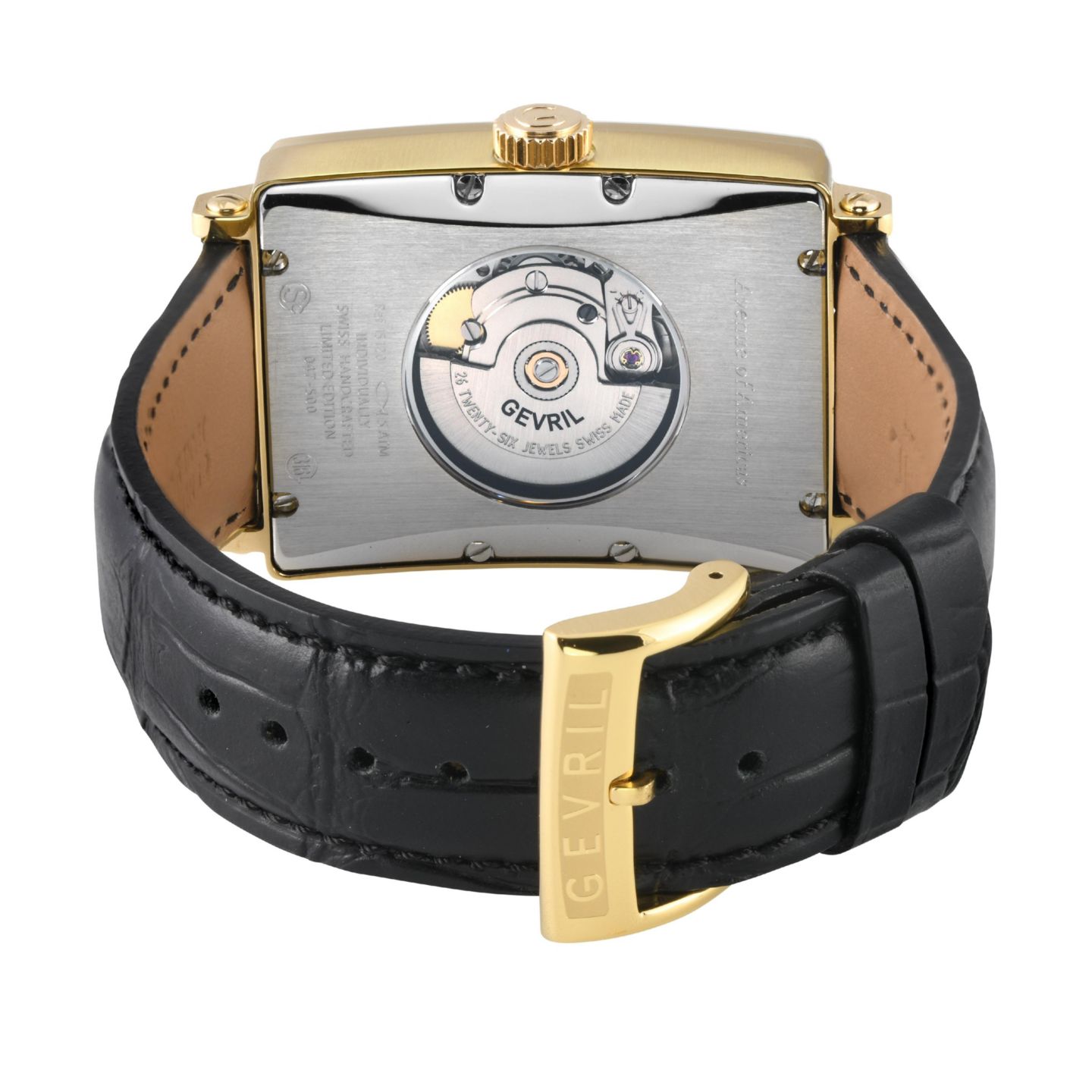 Мужские часы Gevril Avenue of Americas Swiss Automatic Leather Strap Watch — фото 3