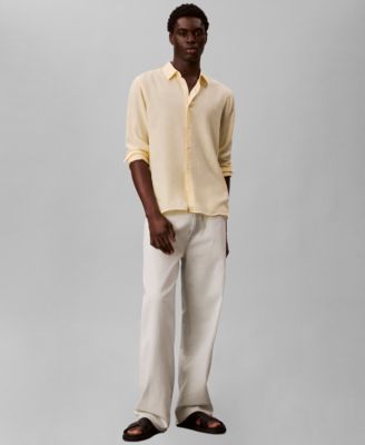 Men's Solid Linen-Blend Shirt