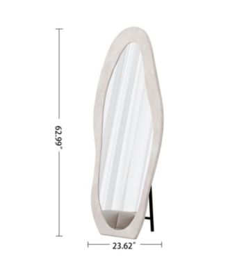 63"x24" Irregular Wavy Full-Length Mirror, Flannel Wood Frame