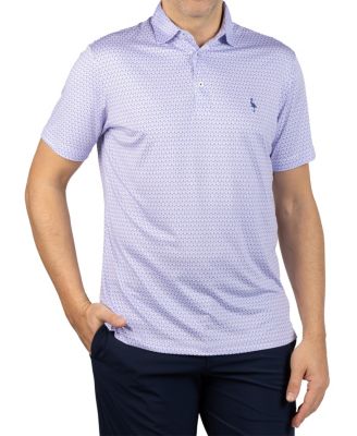 Men's Micro Floral Printed Performance Polo Shirt