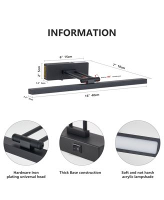 16in Rechargeable Battery Picture Light with Remote, Dimmable LED Art Wall Sconce