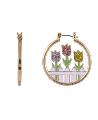 Tulip Theme Hoop Earrings