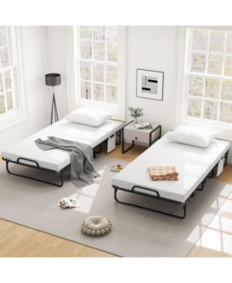 Twin Rollaway Guest Folding Bed with Memory Foam Mattress