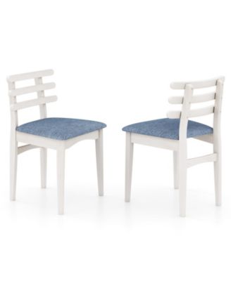Fabric Kitchen Side Chairs Set of Two with Wood Frame