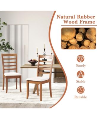 Modern Upholstered Wooden Dining Chairs Set of Two