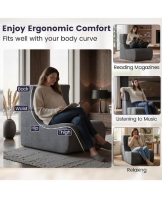 Floor Chair Lazy Sofa with Detachable Headrest Cushion