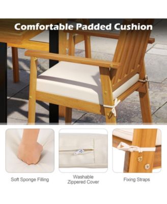 Two Piece Patio Dining Chairs with Acacia Wood Construction