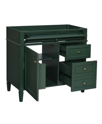 36 Inch Modern Bathroom Vanity without Top Sink, Soft Close Drawers and Adjustable Shelf for Small Spaces