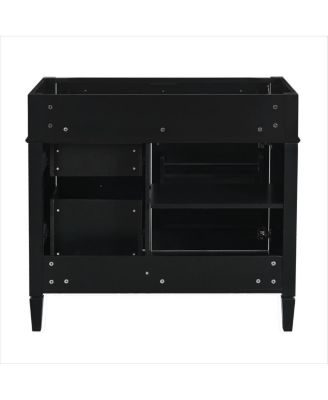 36 Inch Modern Bathroom Vanity without Top Sink, Soft Close Drawers and Adjustable Shelf for Small Spaces