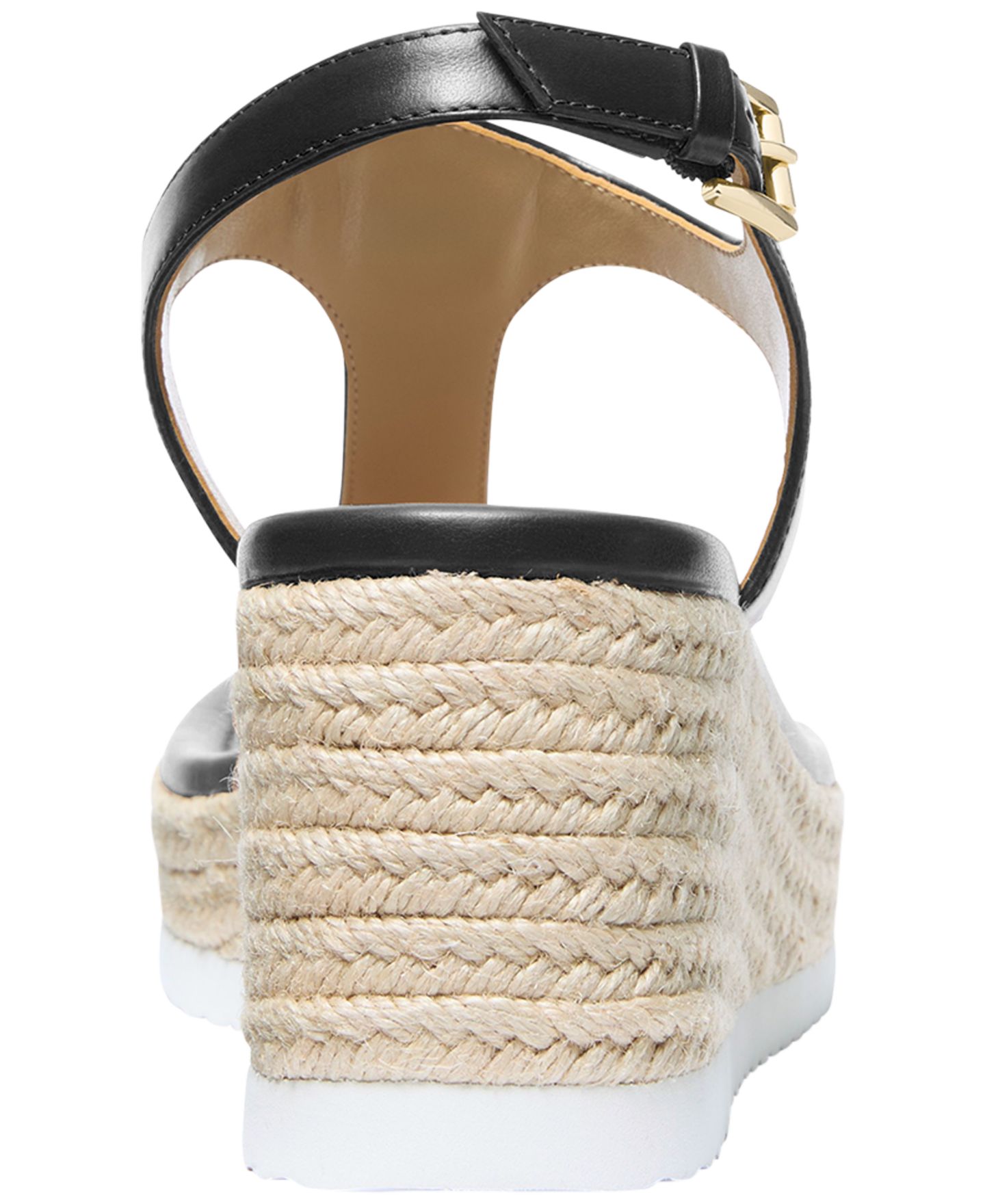 Женские сандалии MICHAEL Michael Kors Val Thong Wedge, цвет: Чёрный кожаный — фото 3