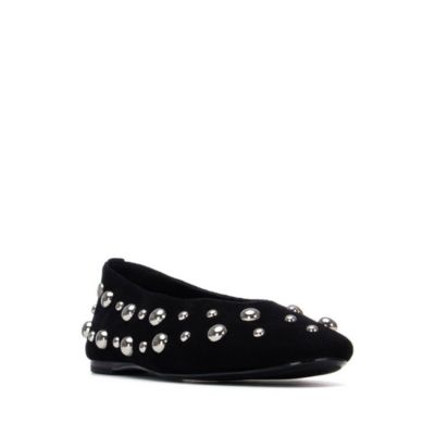Women's Suede Studded Ballet Flats