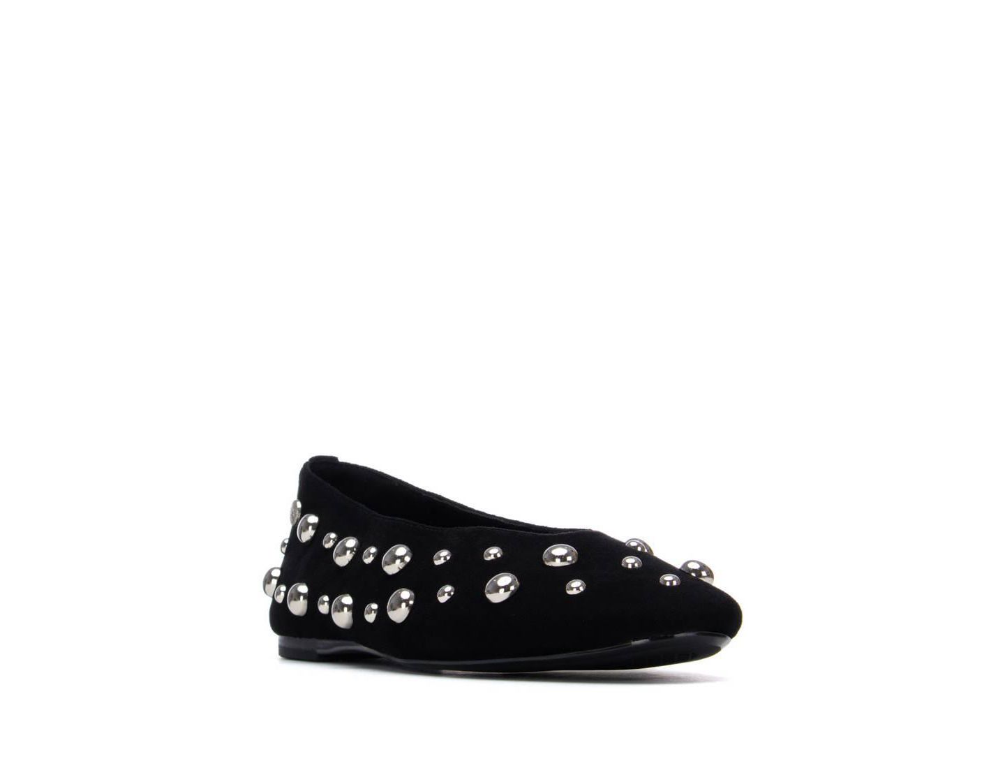 Женские балетки XTI Suede Studded Ballet Flats, цвет: Чёрный — фото 1