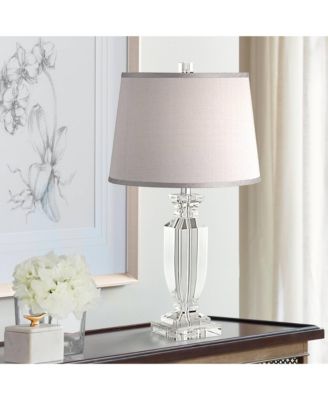 Sherry 25" High Modern Table Lamps Set of 2 Clear Crystal Living Room Bedroom Bedside Nightstand House