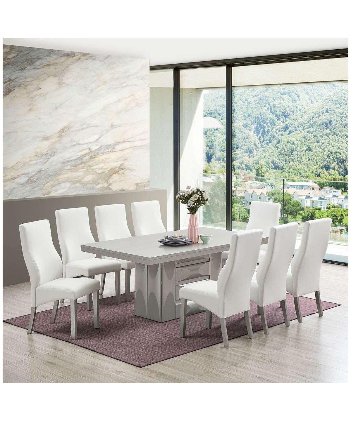 Kings Brand Furniture Set of 2 Parsons Dining Chairs Upholstered Seats, Ergonomic Curved Back