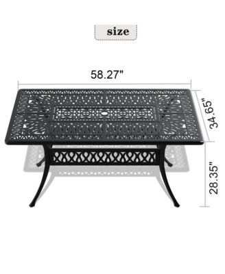 Cast Aluminum Patio Dining Table Frame and Umbrella Hole