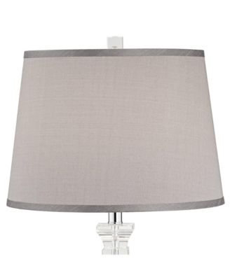Sherry 25" High Modern Table Lamp USB Dimmer Crystal Single Gray Shade Living Room Charging Bedroom Bedside