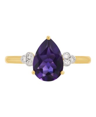 Amethyst (1-1/2 ct. t.w.) & Diamond Accent Ring in 14k Yellow Gold (Also Available in Multi-Stones)
