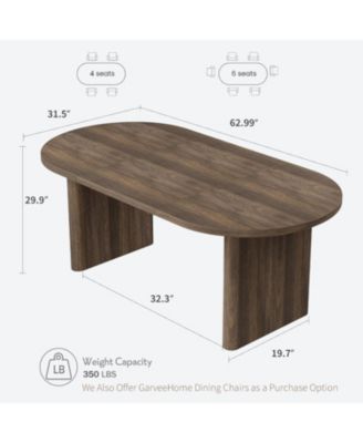 Oval Dining Table for 6-8 People, Long Large Kitchen Table with Thick Sturdy Wooden Base, Farmhouse Dining Room Table for for Kitchen