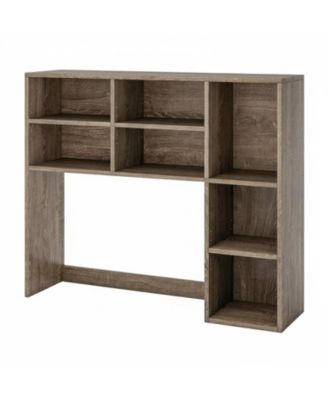 7 Shelves Desk Hutch Desktop Organizer Anti Toppling Wood Study Office Dorm