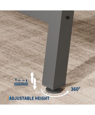 Industrial Dining Table for 4-6 People, 63" Long Large Kitchen Table with Sturdy Metal Frame, Rectangular Counter.