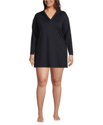 Plus Size SunShade UPF 50 Hooded Mini Swim Swim Cover-Up Dress