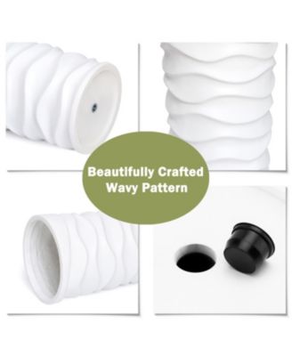 Set of 2 Waves Tall Round MgO Planters