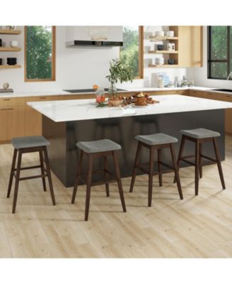 Set of 4 Swivel Bar Stools 30'' Bar Chairs w/ Padded Contoured Seat and Footrest