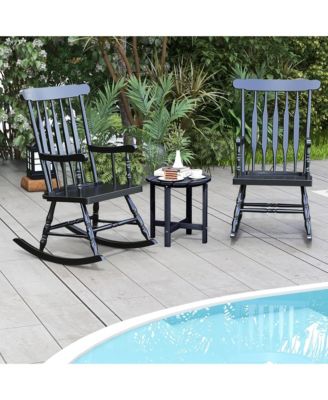 Wooden Rocking Chair Single Rocker Indoor Garden Patio Yard