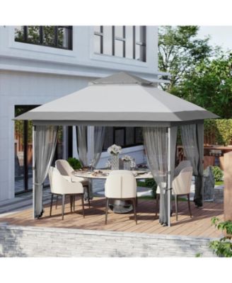 Pop Up Gazebo, Outdoor Canopy Tent with Mosquito Netting, Pop Up Canopy Tent with Curtains