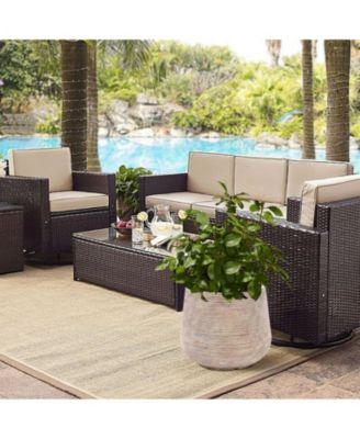 LuxenHome Distressed Tan MgO Tapered Round Planter