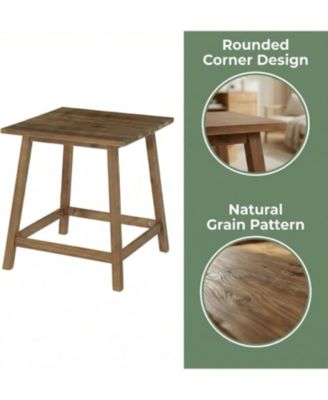 Solid Wood Counter Height Dining Table for 2-4, Farmhouse Square Kitchen Table