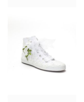 Women's Sylvara Floral Lace Ribbon Bridal High Top Sneaker