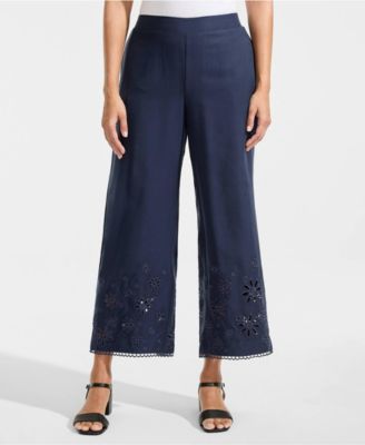 Women's Linen Embroidered Pants