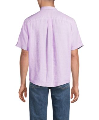 Men's Traditional Fit Short Sleeve Linen Shirt