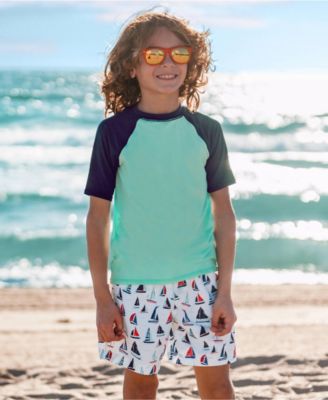 Boys Chlorine Resistant 5in Swim Trunks with Mesh Liner