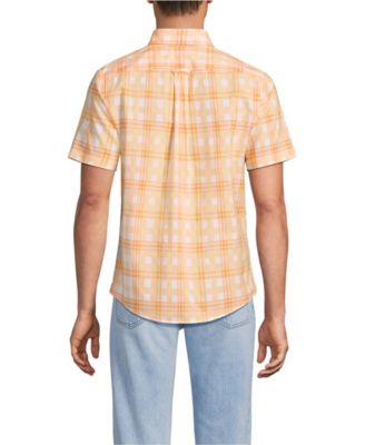 Men's Traditional Fit Short Sleeve Madras Shirt