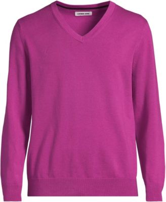 Men's Fine Gauge Cotton V Neck Sweater