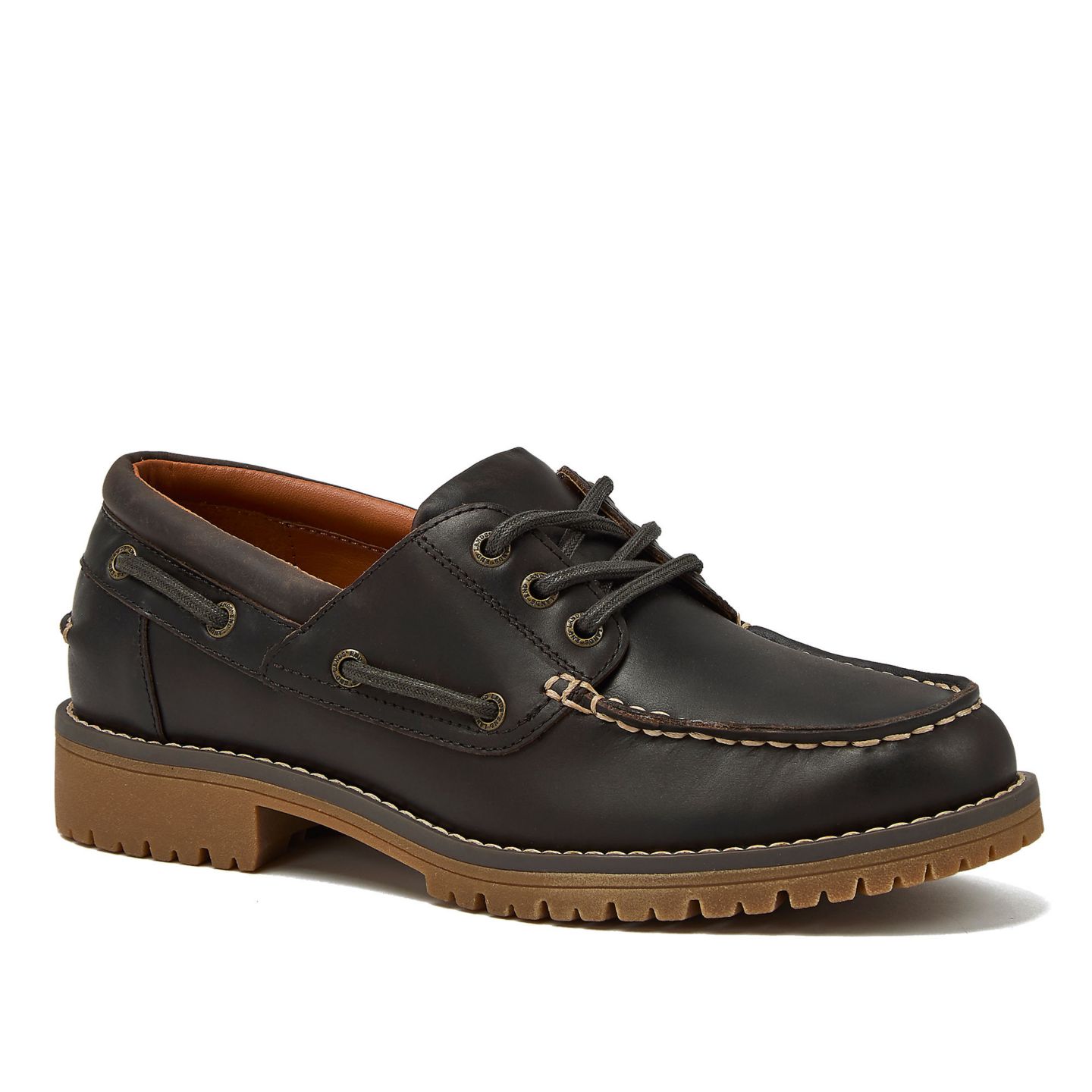 Обувь Lands' End Women's Seaport Leather Lace Up Boat Shoes, цвет: Тёмно-коричневый — фото 1