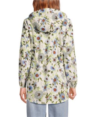 Women's Print Waterproof Hooded Packable Raincoat