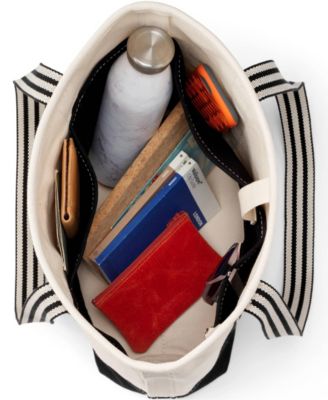 Medium 5 Pocket Open Top Long Handle Canvas Tote Bag