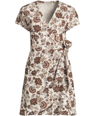 Women's Cotton Modal V Neck Mini Wrap Dess