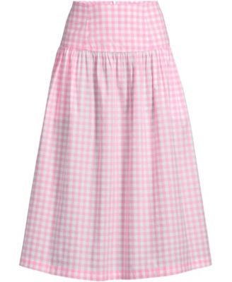 Women's Poplin Drop Waist Midi Skirt - Set Bottom